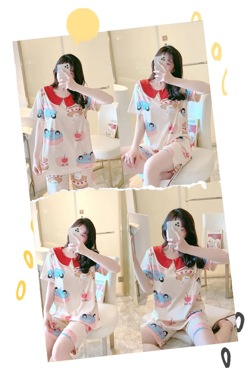Conjuntos de Pijama de Enfermagem do Verão para Mulheres Tops + Shorts Ternos de Amamentação Pós-parto Manga Curta Algodão Lactação Dormir Maternidade Casual 10 Cápsulas de dormir