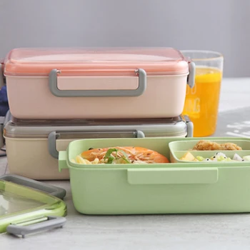 

1000ml Portable Lunch Box Bento Microwave Leak-proof Dinnerware with Compartment Kids School Office Food Storage Container