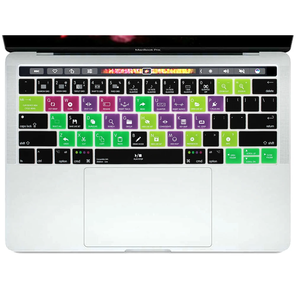 Силиконовый чехол для клавиатуры HRH Ableton Live Hotkey US Mac Pro 13 дюймов A1706 A1989 15 A1707 A90 A2159 с