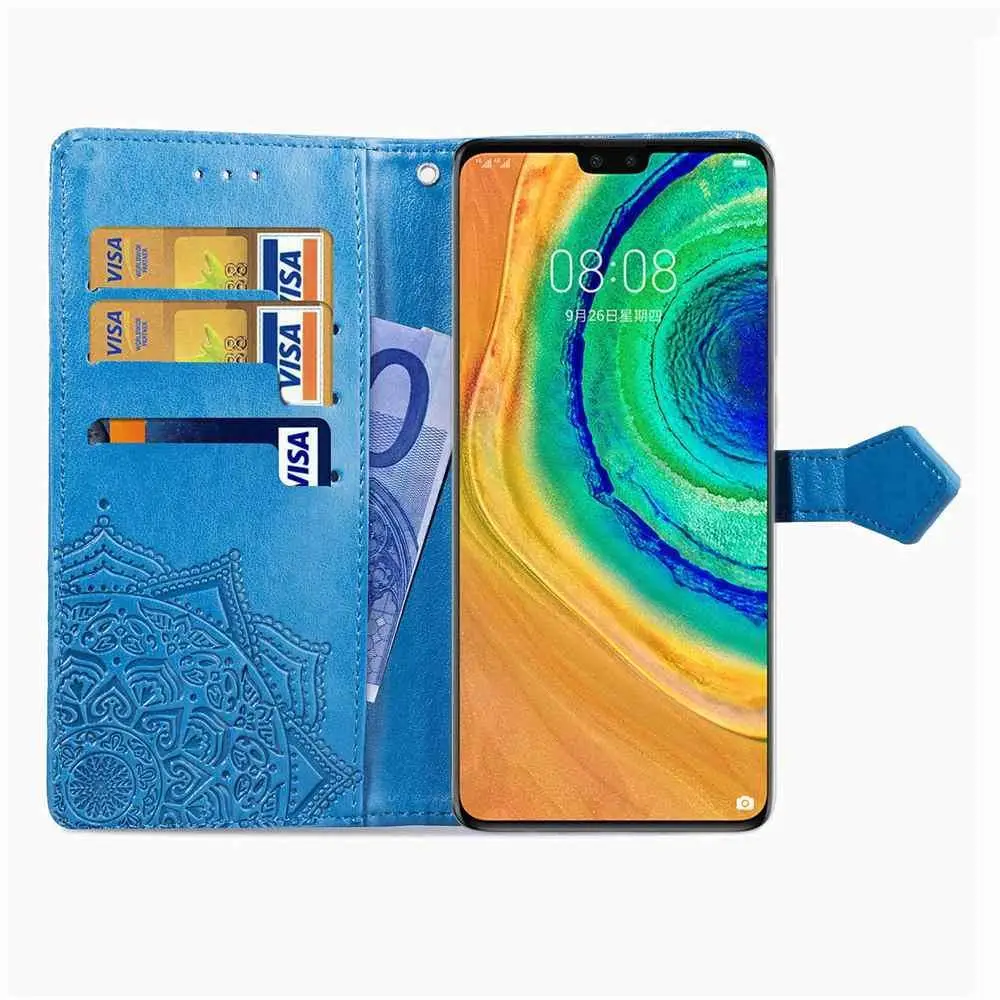 Ретро кожаный чехол с узором для huawei mate 30 Pro Honor 20 9X Nova 5 5i 5T P30 Lite P20 Y9 Prime Y7 Y6Pro откидной Чехол-кошелек
