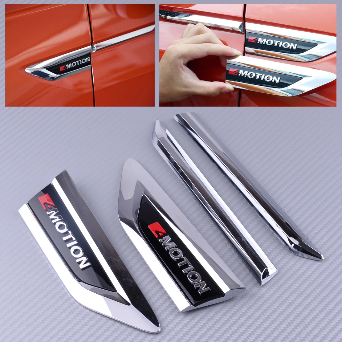 4pcs ABS Car Exterior ABS Intake Air Vent Hood Fender Cover Trim for VW Tiguan car engine hood cover