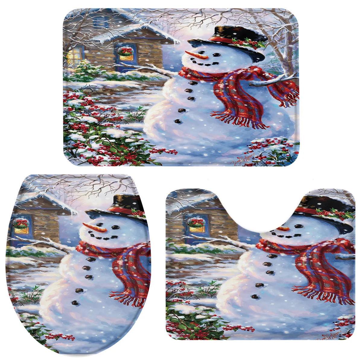 Набор из 3 предметов для ванной комнаты на Рождество набор в фермерском хозяйстве