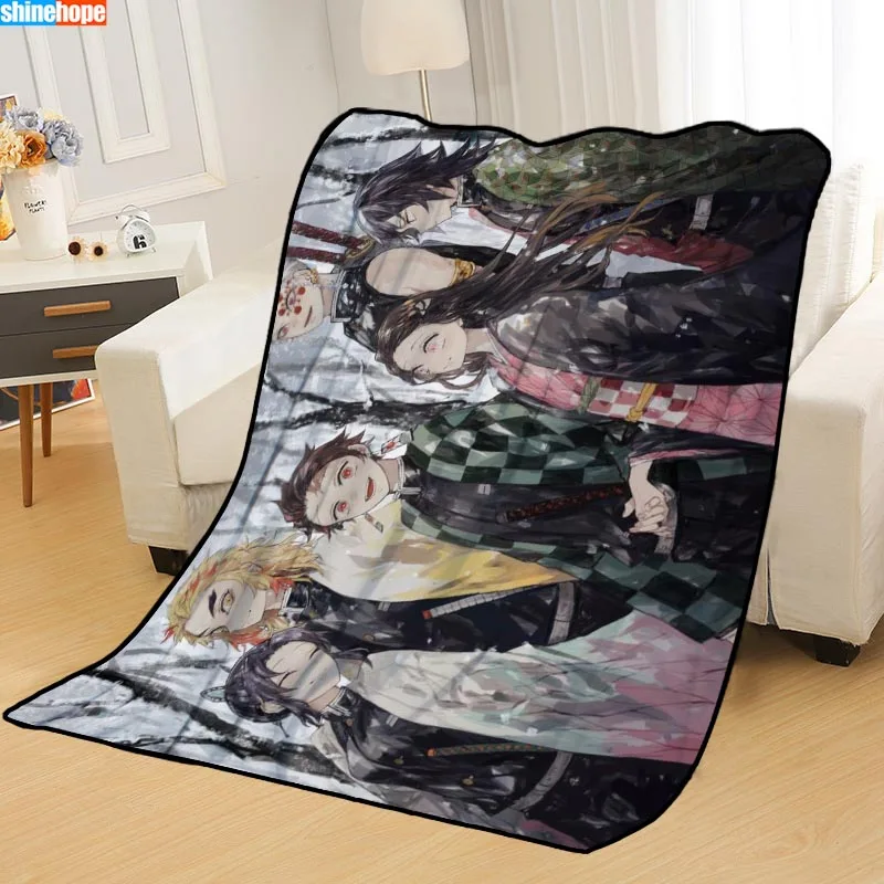 Новое поступление Kimetsu без Yaiba Одеяло с детским принтом, с мягким ворсом, Одеяло на главном/софа/Офисная Портативный Дорожный Чехол Одеяло - Цвет: Blanket 4