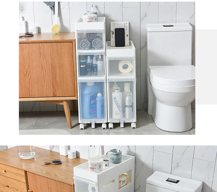 Floor toilet seam rack narrow floor bathroom receptacle toilet receptacle rack slot toilet side cabinet