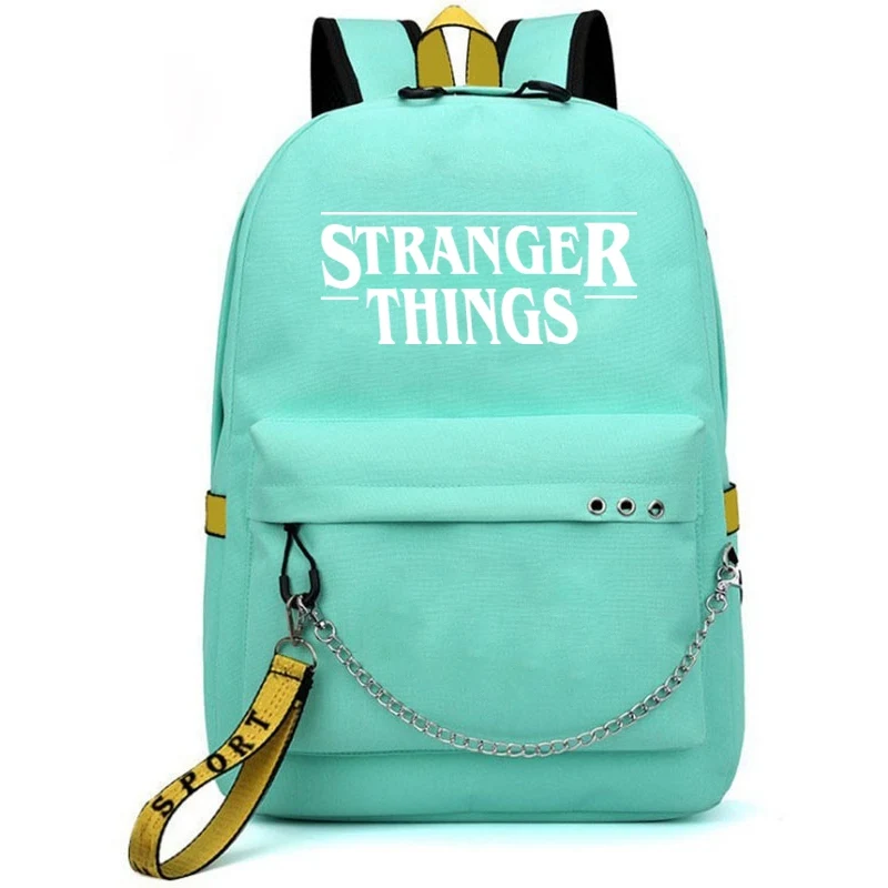 Странные вещи 3 многофункциональные школьные сумки для студентов мальчиков девочек рюкзак для ноутбука рюкзак для подростков дорожные сумки USB зарядка - Цвет: Green-B