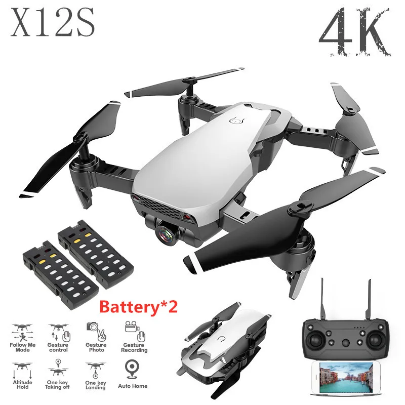 X12S мини 4K камера Дрон высокое удержание режим RC Квадрокоптер RTF WiFi FPV складной вертолет пульт дистанционного управления 1080P камера Дрон игрушка - Цвет: 4K-white-2B