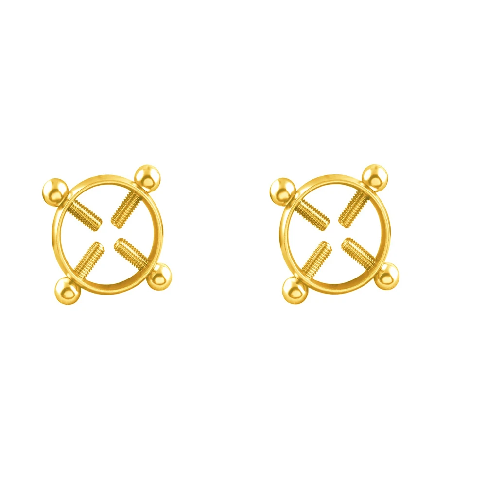 2 pcs Gold 1 шт круглый не-пирсинг для соска кольцевой щит пирсинг ювелирные изделия без никеля поддельные пирсинг 316L хирургическая сталь - Окраска металла: 2 pcs Gold