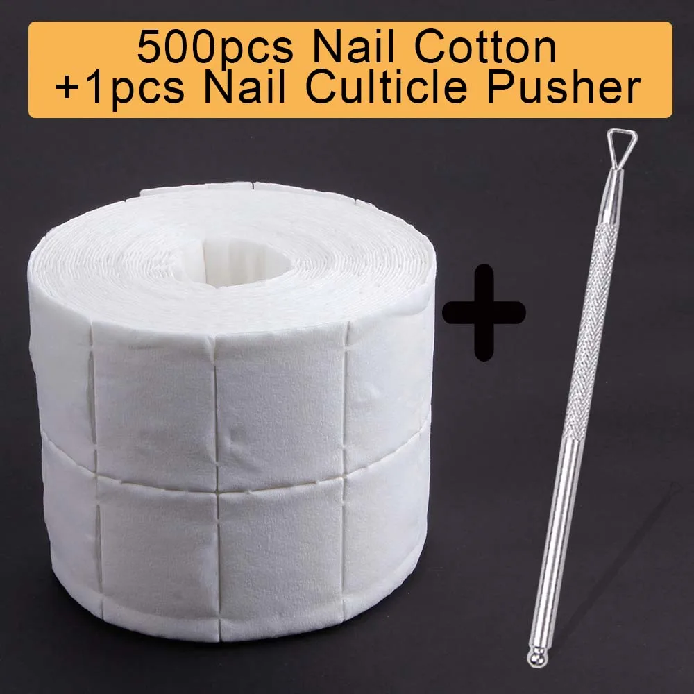 500pcs Set 4 300/500 шт безворсовые салфетки для маникюра 1 pcs жидкость для снятия лака Culticle толкатель для ногтей салфетки для очистки ногтей для удаления гелевого инструменты - Цвет: 500pcs Set 4