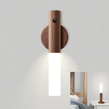 

1Pc Portable Smart Wireless LED Night Light USB Charging Auto Sensor Motion Detector Lamp