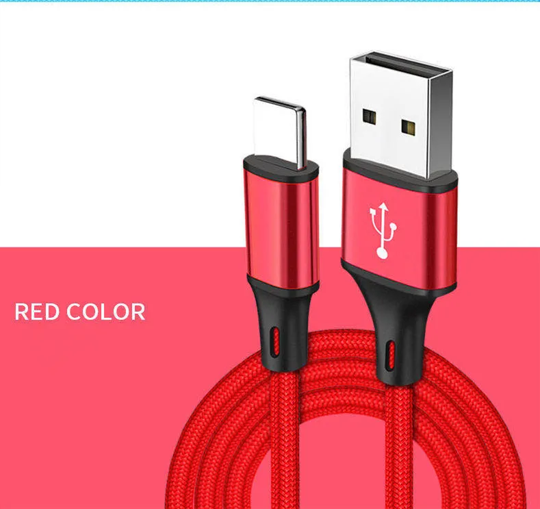 Type C USB Cable Fast Charging for Samsung Galaxy S20 S10 Plus Xiaomi Quick Charge 3.0 Mobile Phone Tablets USB C Charger Cables iphone fast charger cable Cables