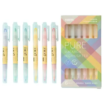 

Double Head Highlighters 6 Color Drawing Marker Pens Promotional School Supplies