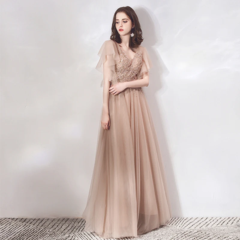Новое поступление осенних платьев для выпускного вечера vestido de noiva sereia, вечернее платье из тюля, мягкое кружево с v-образным вырезом, кружево