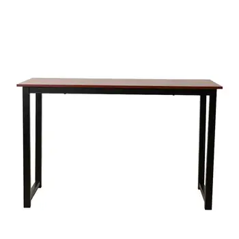 

Rustic Iron Frame Wood Grain Veneer Surface High Density Board Table 47*24*29" Teak Color
