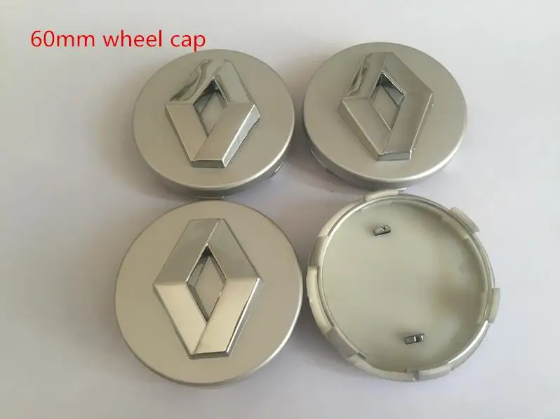 60mm silver cap 20 шт. 54 56 57 60 65 68 Renault Clio Scenic TwinGo Laguna Megane 2 3 4 центральный колпак на колесо автомобиля значок Пылезащитная Крышка эмблема наклейка - Цвет: 60mm silver cap