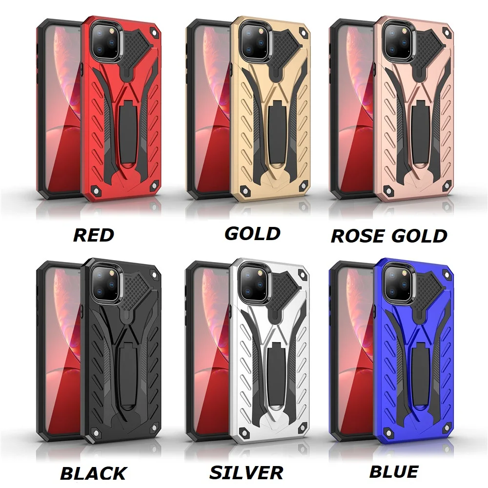 

For iPhone 11 Pro Max Hard Phone Case With Stand Bumper Knight Armor Shock Proof Case for iPhone 11 Case Phone Coque