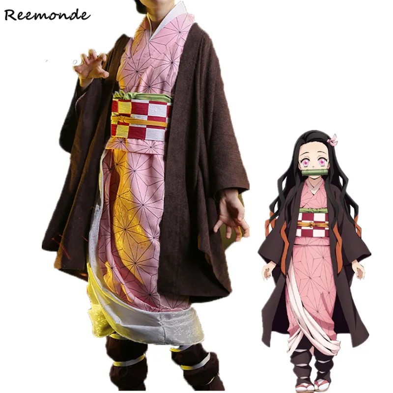 

Demon Slayer: Kimetsu no Yaiba Zenitsu Cosplay Costume Kamado Tanjirou Kimono Agatsuma Zenitsu Uniform Synthetic Wigs Men Boys