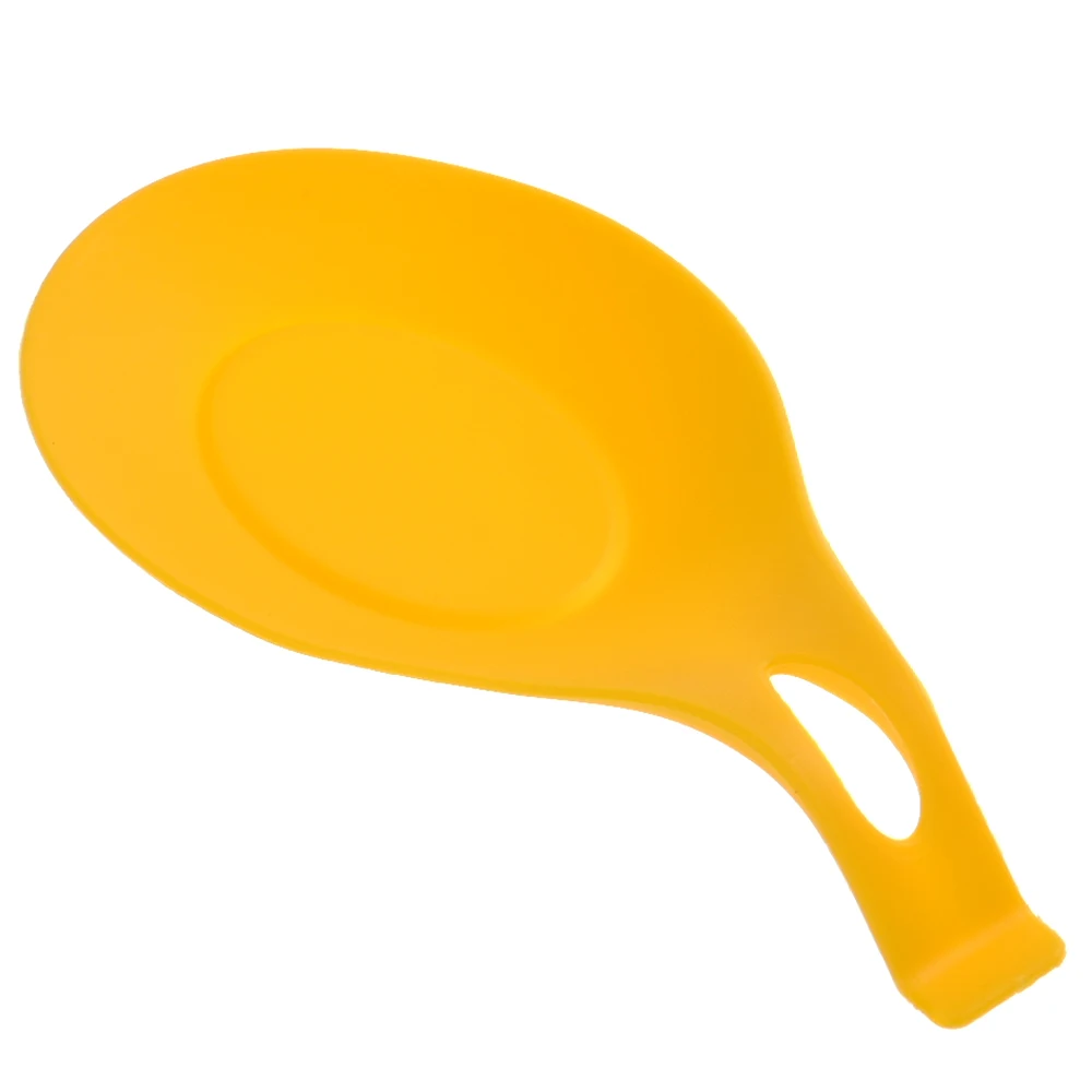 Yellow Многоцелевой силиконовый подставка для ложек Pad Еда Класс силиконовая гелевая ложка положить коврик устройство Кухня посуда красочные - Цвет: Yellow
