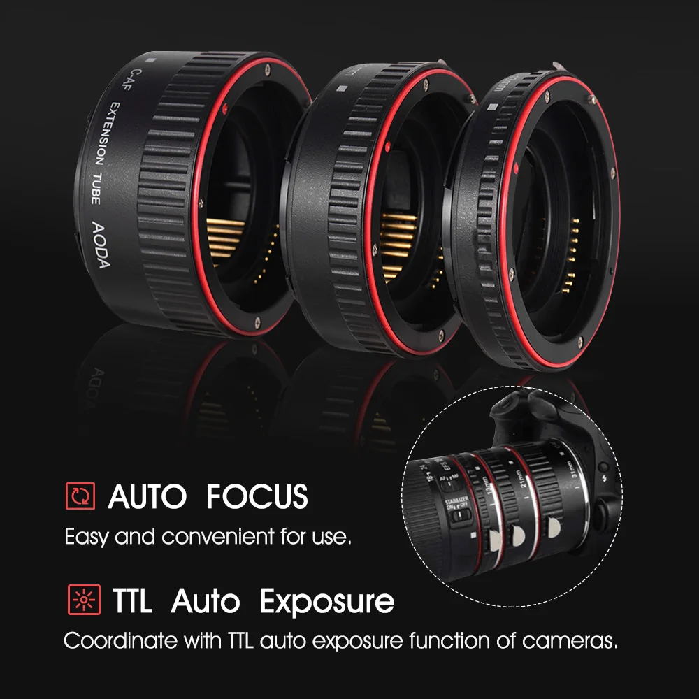 Автофокус AF Макро Удлинитель адаптер кольцо комплект Sopport ttl для EF EF-S объектив для Canon DSLR камеры для Canon 5D4 5D3 6D