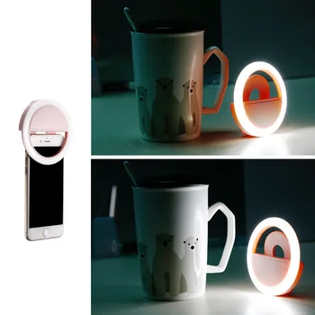 

USB LED Selfie Ring Light Smartphone Selfie Enhancing Fill Lights Auto Flash For Round Portable Selfie Flashlight Makeup Mirror