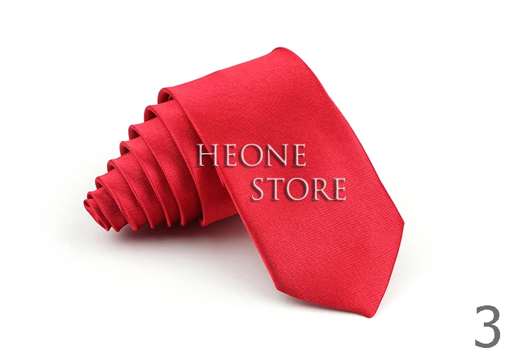 Superschlanke 5 cm große Krawatte für Männer, solide Regenbogenfarbe, Polyester-Krawatte, schmal, dünn, rot, blau, orange, modisches Alltags-Hemd-Accessoire – Detail 4