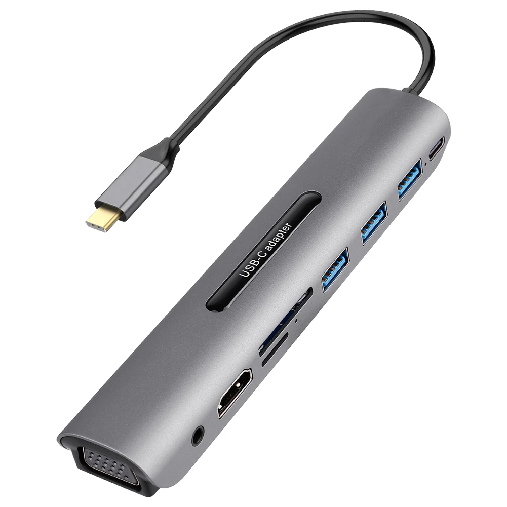 USB концентратор 9 в 1 Тип C адаптер для Ethernet HDMI данных/PD зарядка 3 0 устройство чтения