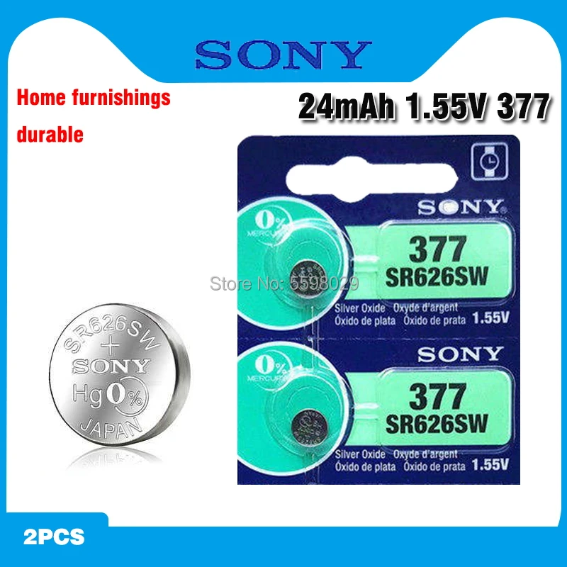 2pcs New Sony 100% Original 377 Sr626sw 626 Sr626 V377 Ag4 Watch Battery  Button Coin Cell Made In Japan - Button Cell Batteries - AliExpress