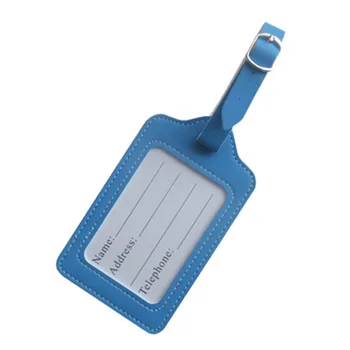 

Fashion Baggage Letter Travel PU Leather Address ID Portable Label Identifier Straps Checked Boarding Luggage Tag Suitcase