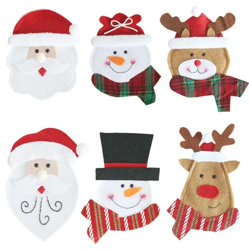 

Cute Christmas Knife Fork Bag Dinner Table Cutlery Pocket Party Xmas Decor