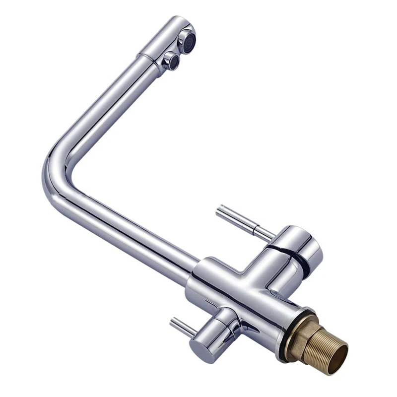  3 Way Kitchen Taps Drinking Water Hot and Cold Water 2 Handle Swivel Spout Water Filter Kitchen Sin - 4000559165009