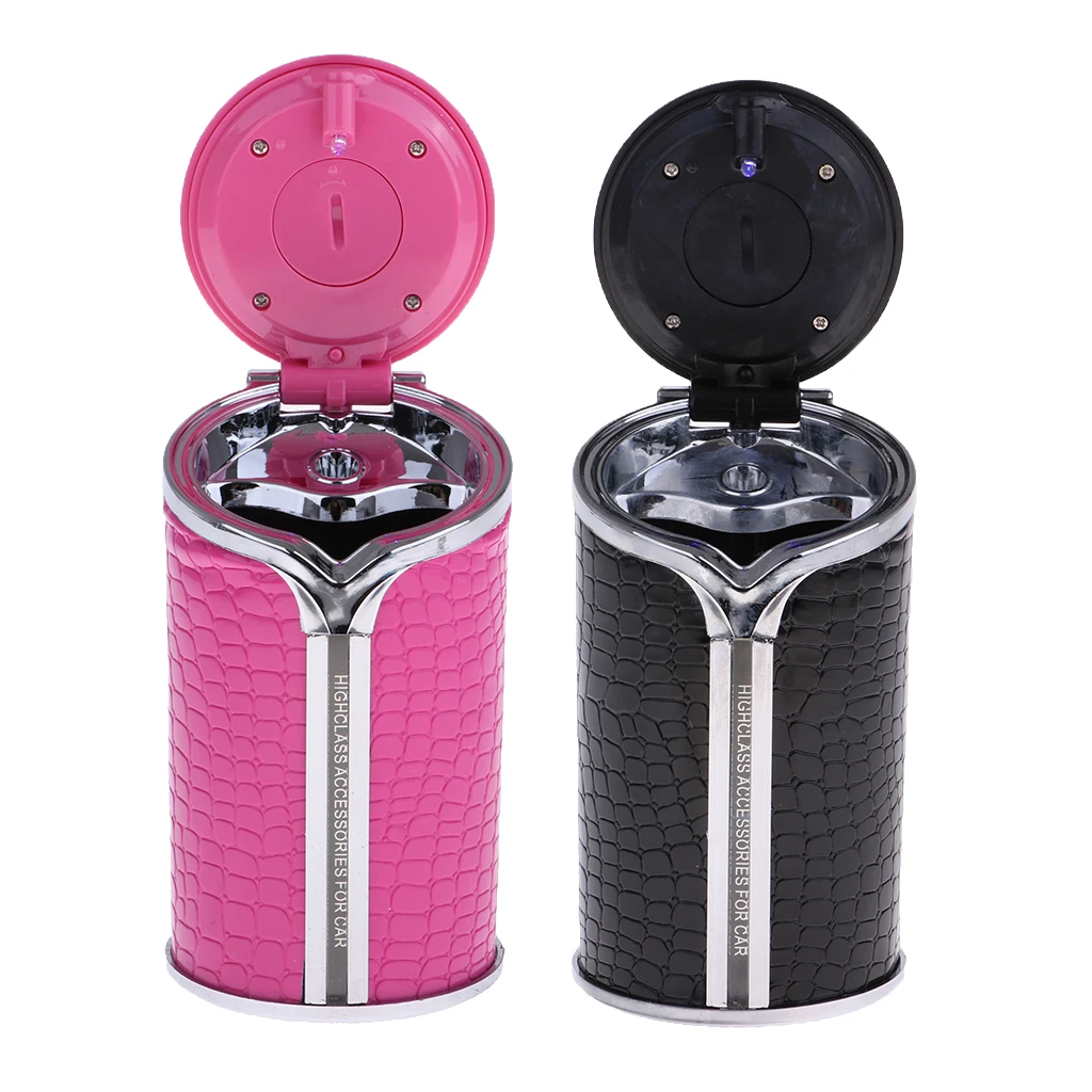 2pcs Ashtray Portable Cigarette Ash Car Bucket Holder Smoke Bin Travel