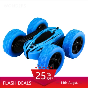 

2.4Ghz Remote Control Cars Stunt Rc Car High Speed Flashing 3D Flip roll Green & Blue Electric Race Double S Toys Christmas gift