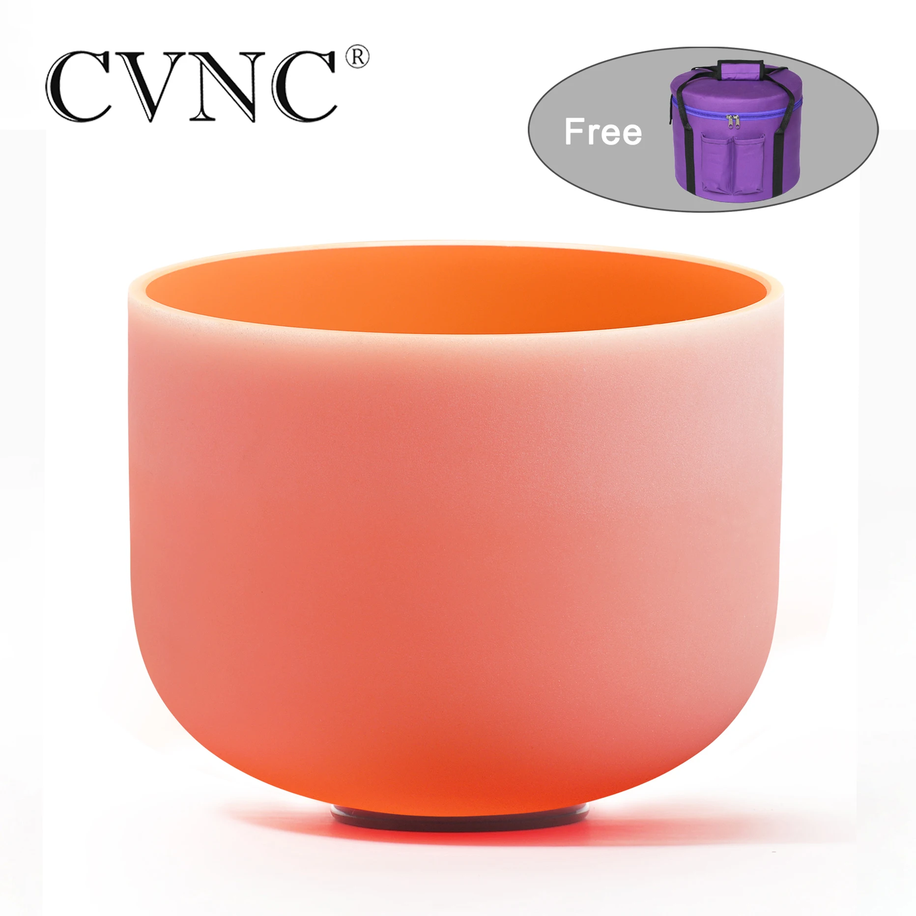 

CVNC 8" Note D Navel Chakra Frosted Quartz Crystal Singing Bowl With free bag