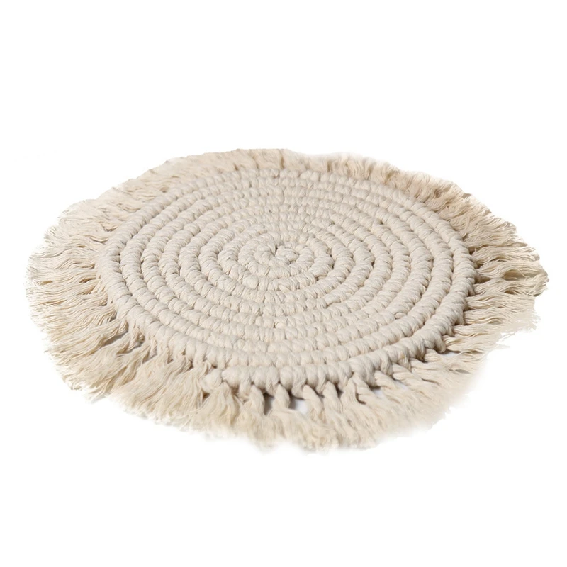 Bohemian Cup Mat Heart Shape Tablecloth DIY Placemat Non-Slip Insulated Table Protector Pad Kitchen Accessories |