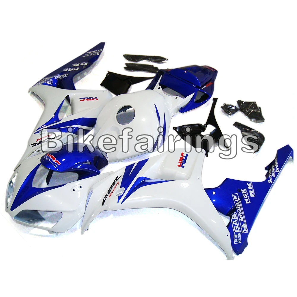 Впрыска полный комплект обтекателя для Honda CBR1000RR 2006 2007 CBR 1000 RR 06 07 ABS пластик электронный атомайзер-глянец белый синий