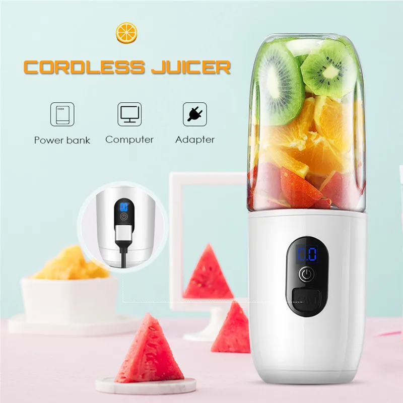 

New USB Rechargeable Electric Juicer Juice Smoothie Sorbet Portable Blender Juicer Cup Home Orange Juice Maker Cup Mixer Bottle