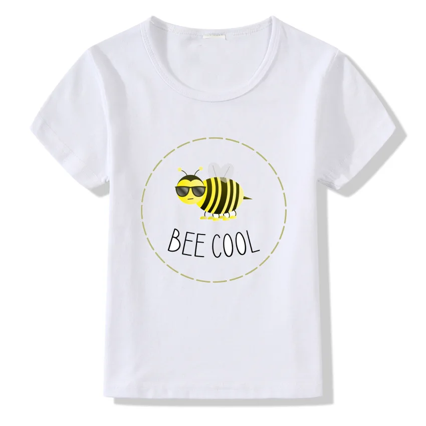 Honeybee/футболка с принтом Забавный дизайн, футболка с короткими рукавами Топы для мальчиков и девочек, футболка для детей, CT-2029