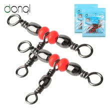 DONQL 10/20 штук прокатный поворотные рыболовные разъем цилиндрический подшипник кольцо 3 Way рыболовный крючок приманкой с бусины рыболовные снасти