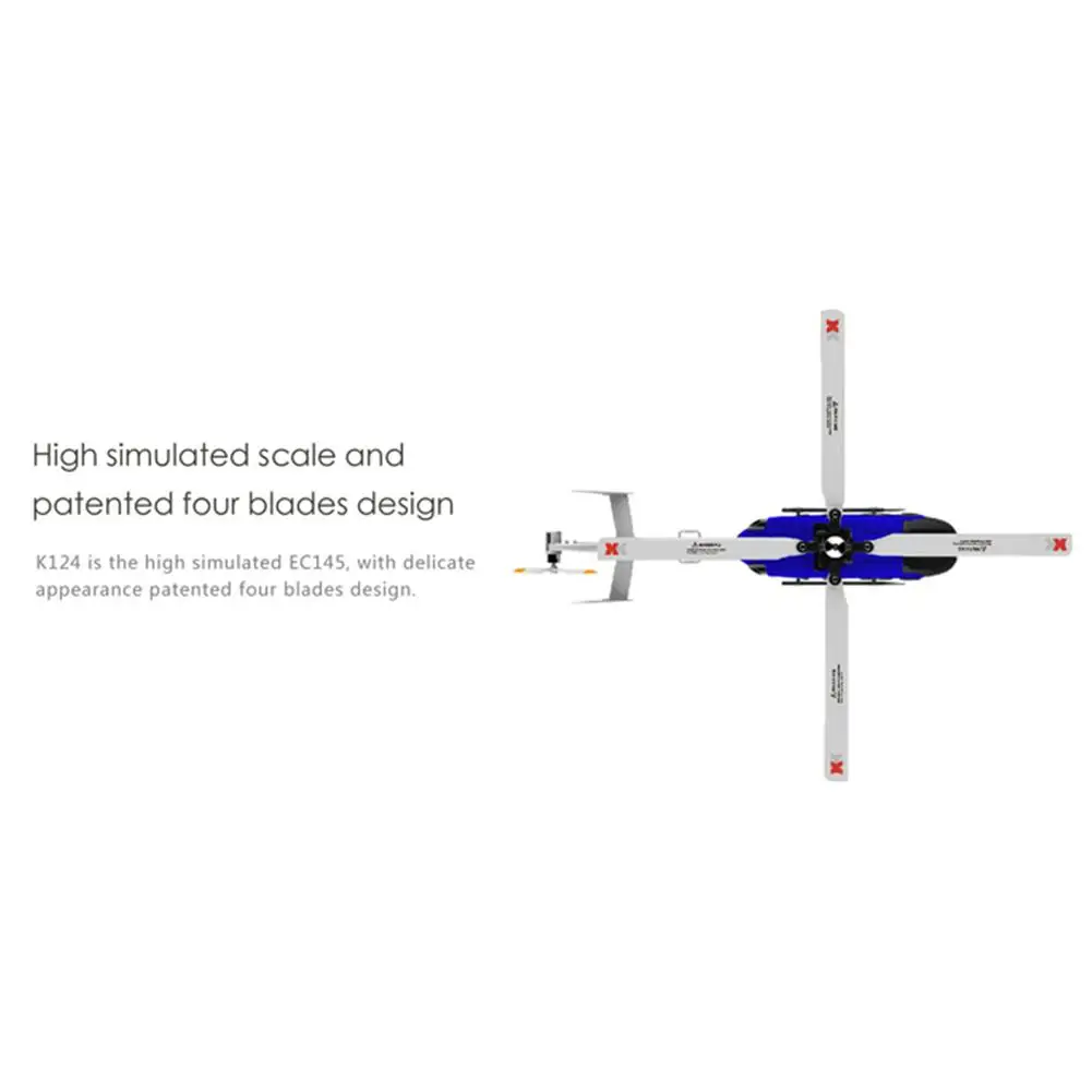 XK K124 BNF без tranmitter EC145 6CH бесщеточный двигатель 3D 6G система RC вертолет совместим с FUTABA S-FHSS