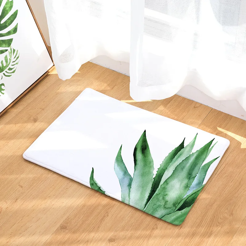 Watercolor Succulent Flower Tree Mat Bath Carpet Decorative Anti-Slip Mats Room Car Floor Bar Rugs Door Home Decor Gift