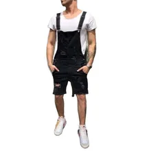 Monos vaqueros holgados para hombre, pantalones cortos, ropa de verano, pantalones vaqueros desgastados de calle, talla grande