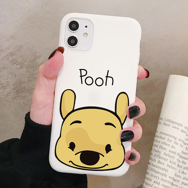 Популярный чехол для телефона в спортивном стиле для iPhone 11 Pro XR X Xs Max 8 7 6 Plus 6S медвежонок пух матовый Силиконовый чехол s мягкая задняя крышка - Цвет: P1White