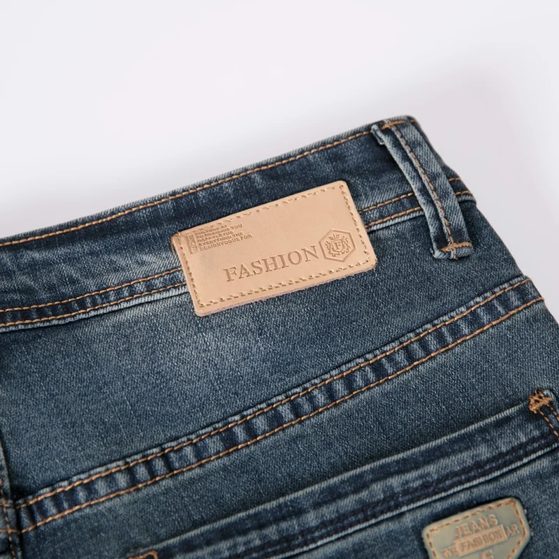 Jeans Men Stretch Straight Pockets 