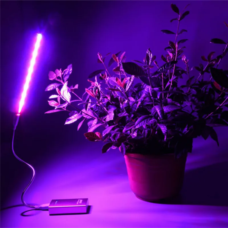 1 шт. полный спектр светодиодный свет для выращивания постоянного тока 5 В 2,5 Вт гибкий зажим USB источник питания для ноутбука растительный свет для цветочных растений лампа