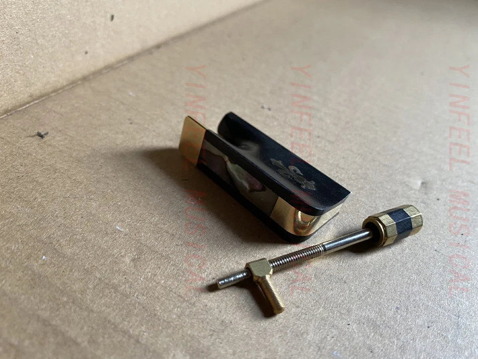 Advanced Level Mounted Ebony Frog for 4/4 viola Bow gold colour