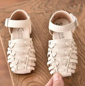 

NewWeave Solid Girl's Sandals Closed Toe Sandals for Princess Baby Flat Girls Sandals Summer Kids Dance Shoes