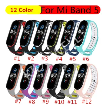 

For Mi Band 5 strap sport Silicone watch wrist Bracelet miband strap accessories bracelet smart for Xiaomi mi band 5 strap