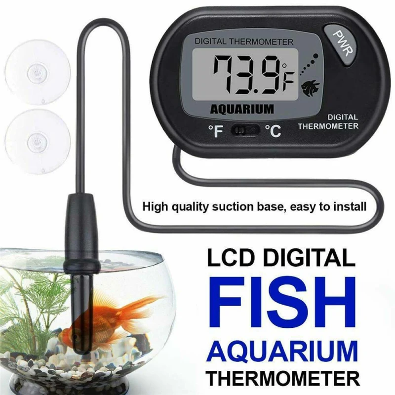 Waterproof LCD Digital Fish Tank Aquarium Thermometer Submersible Water Temperature Meter Fish Tank Temperature Control Tools