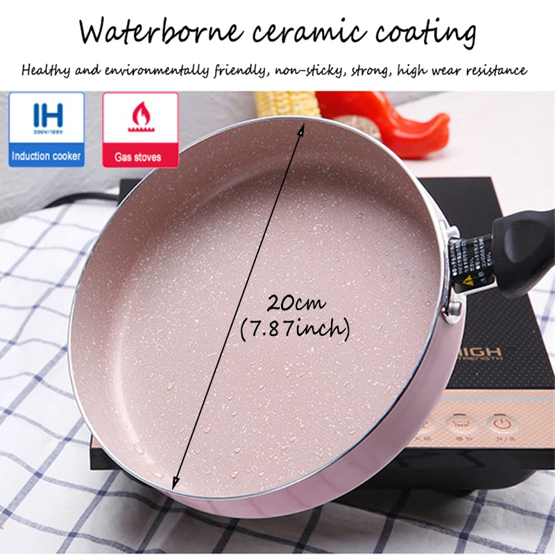 Nonstick Frying Pan Coating 5 Layers Bottom Soft Handle Aluminum Dishwasher Safe Cooking Pan Set