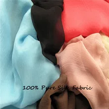 Чистый шелк морщинка шифон ткань 5,5 момме 140 см 5" экологические креп-жоржет шелковые ткани для шарфа