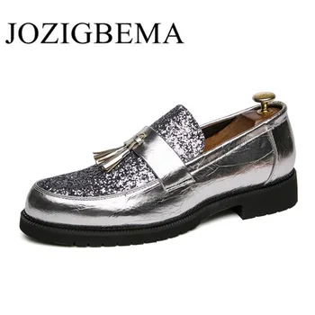 

Bright Surface Fashion Luxury Brand Italian Formal Business Tassel Dress Footwear Thick Bottom Oxford Shoes Patent Leather